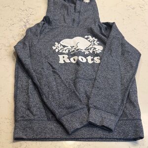 Roots Kids (13–14Y) Blue Heather Logo Hoodie